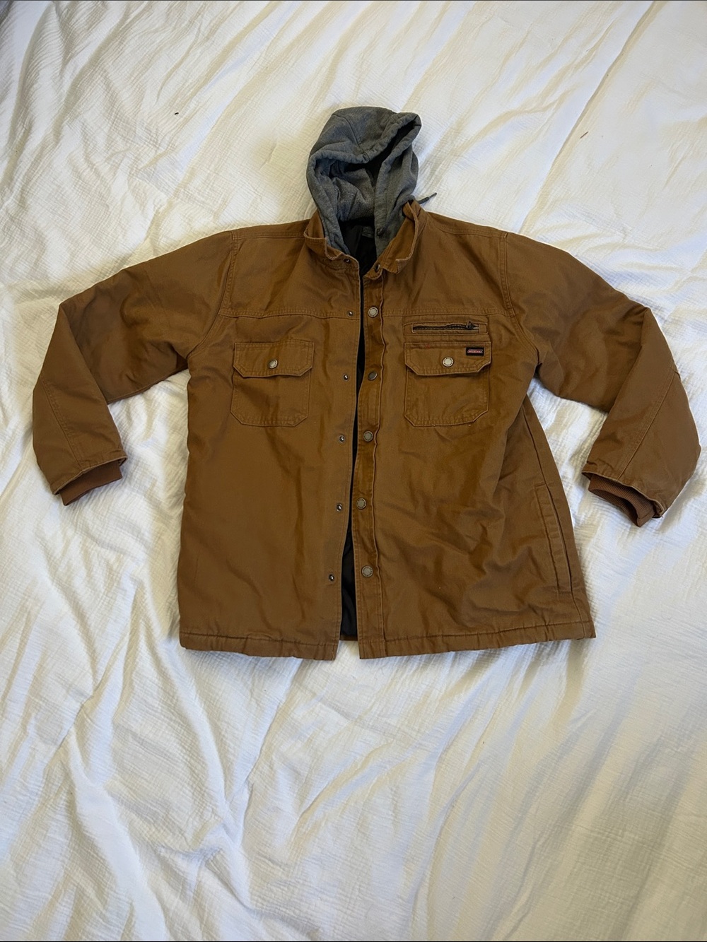 Dickies Brown Field Jacket with Gray Hooded Liner